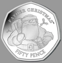 Load image into Gallery viewer, 2018 CHRISTMAS 50p Coin FATHER CHRISTMAS NEW BUNC ENCAPSULATED WITH COA
