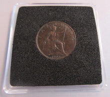 Load image into Gallery viewer, 1903 EDWARD VII DARKENED BRONZE FARTHING EF-UNC IN QUADRANT CAPSULE &amp; BOX
