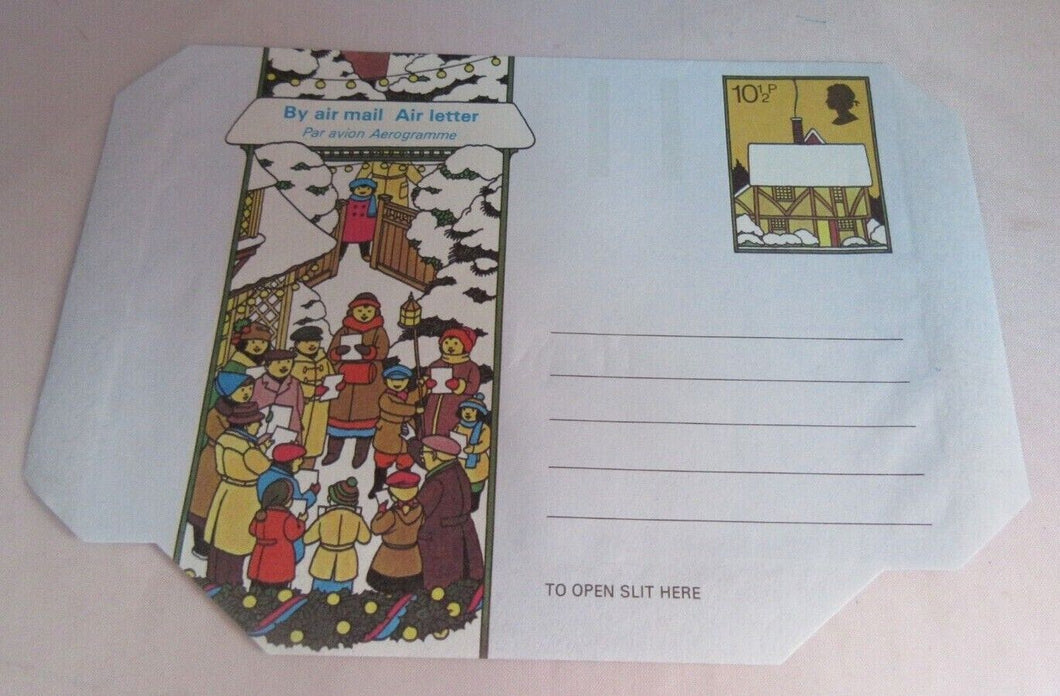 AIR MAIL LETTER QUEEN ELIZABETH II CHRISTMAS 10 1/2p UNUSED