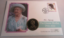 Load image into Gallery viewer, 1900-2002 HM QUEEN ELIZABETH QUEEN MOTHER PROOF ZAMBIA 1000 KWACHA COINCOVER PNC
