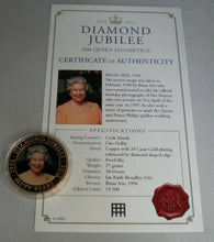 Load image into Gallery viewer, 2012 QUEEN ELIZABETH II DIAMOND JUBILEE 1952-2012 ONE DOLLAR COIN CAPSULE &amp; COA
