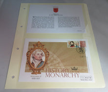 Load image into Gallery viewer, WILLIAM IV REIGN 1830-1837 COMMEMORATIVE COVER INFORMATION CARD &amp; ALBUM SHEET
