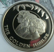 Load image into Gallery viewer, 2002 HM THE QUEEN&#39;S GOLDEN JUBILEE, FALKLAND ISLAND BUNC 50p CROWN COIN/PNC
