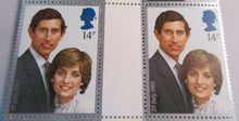 Load image into Gallery viewer, 1981 PRINCE CHARLES &amp; LADY DIANA SPENCER 14p GUTTER PAIRS 20 STAMPS MNH
