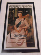 Load image into Gallery viewer, 1986 QUEEN ELIZABETH II 60TH BIRTHDAY COOK ISLANDS STAMPS &amp; ALBUM SHEET
