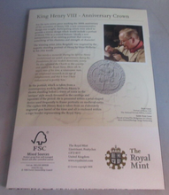 Load image into Gallery viewer, Henry VIII 1509 500th Anniversary 2009 UK BUnc Royal Mint £5 Coin Pack
