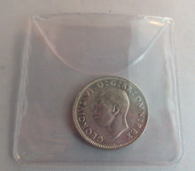 Load image into Gallery viewer, 1944 KING GEORGE VI BARE HEAD .500 SILVER aUNC ONE SHILLING COIN &amp; CLEAR FLIP E3
