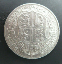 Load image into Gallery viewer, 1918 GEORGE V BARE HEAD FIRST COIN HALF 1/2 CROWN SPINK 4011 CROWNED SHIELD Cc5
