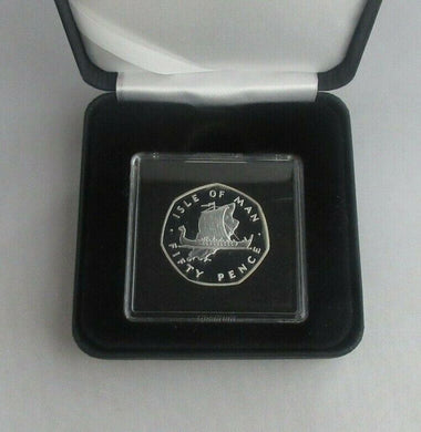 Isle of Man 1977 925 Sterling Silver Proof 50p Fifty Pence In Quad Box