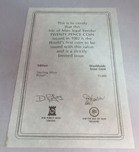 Load image into Gallery viewer, 1982 IOM WORLDS FIRST 20P TWENTY PENCE COIN SILVER PROOF IN ORIGINAL PACK COA 01
