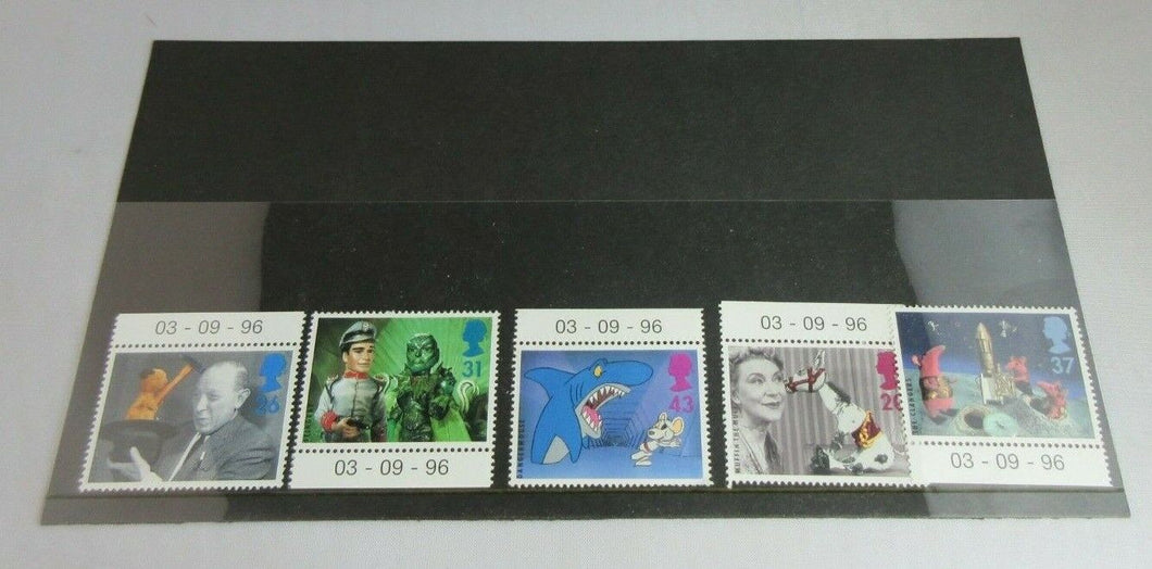 1996 50TH ANNIVERSARY OF CHILDRENS TELEVISION 5 STAMPS MNH WITH STAMP HOLDER