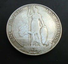 Load image into Gallery viewer, UK 1905 FLORIN EDWARD VII BRITISH SILVER FLORIN ref SPINK 5981 Cc2
