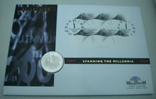 Load image into Gallery viewer, 1999 SPANNING THE MILLENNIA 2000, MINT BUNC 1999 £5 COIN COVER PNC, INFO SHEET
