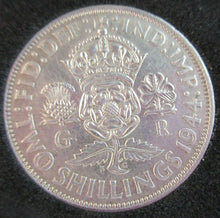 Load image into Gallery viewer, 1944 KING GEORGE VI  .500 SILVER FLORIN TWO SHILLINGS COIN WITH QUADRANT CAPSULE
