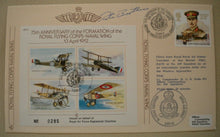 Load image into Gallery viewer, 1987 75t ANNI FORMATION,ROYAL FLYING CORPS A/C BROTHERS SIGNED FLOWN STAMP COVER
