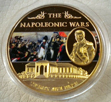 Load image into Gallery viewer, 2013 THE NAPOLEONIC WARS GOLD PLATED TWENTY FIVE PENCE CROWN WITHIN CAPSULE
