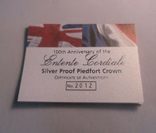 Load image into Gallery viewer, Entente Cordiale 2004 UK Royal Mint Piedfort Silver Proof £5 Coin Boxed + COA
