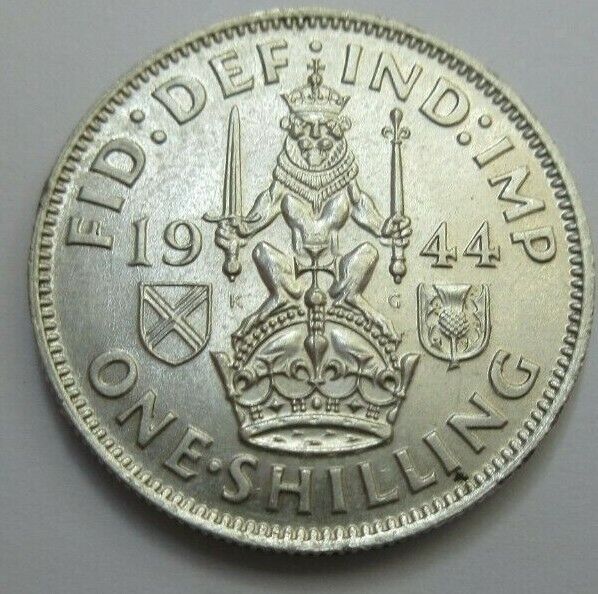 1944 SCOTISH SHILLING GEORGE VI 1ST COINAGE SPINK REF 4083 UNC CC1 WAR YEARS