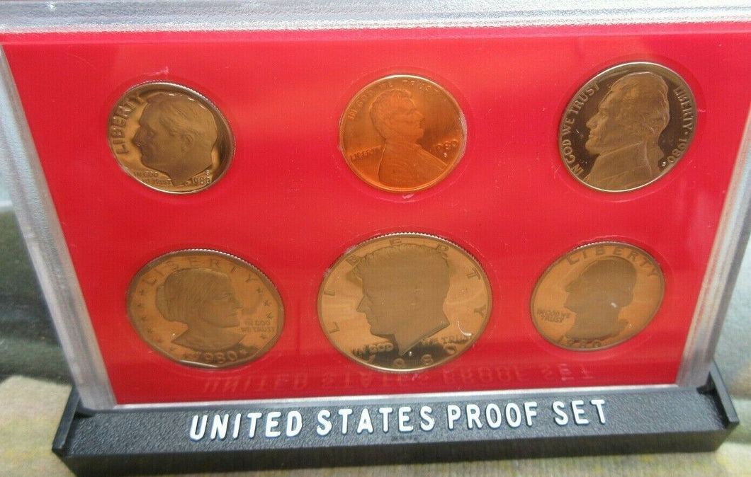 USA PROOF 6 COIN SET 1980 SANFASICO MINT MOON LANDING $1 DOLLAR - CENT US MINT