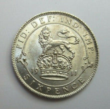 Load image into Gallery viewer, 1911 SIXPENCE BARE HEAD LION PASSANT ON CROWN SPINK REF 4014 UNCIRCULATED
