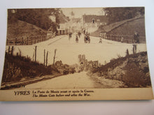 Load image into Gallery viewer, WWI POSTCARD YPRES THE LITTLE GATE BEFORE &amp; AFTER THE WAR A9
