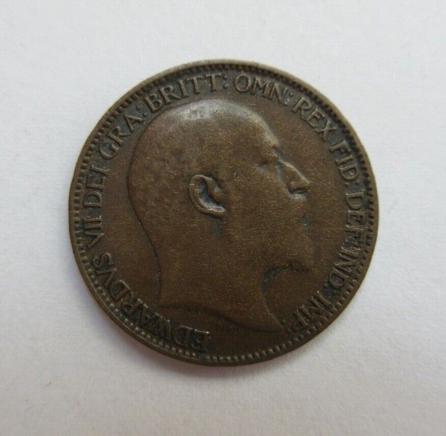 1902 EDWARD VII DARKENED BRONZE FARTHING EF SPINK REF 3992 CC4