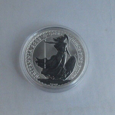 2002 Britannia Silver Reverse Frosted UK Royal Mint £2 Coin In Capsule