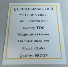 Load image into Gallery viewer, 2010 QUEEN ELIZABETH II A YEAR OF THREE KINGS GOLD PLATED CROWN COIN BOX &amp; COA
