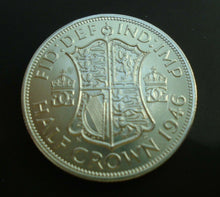 Load image into Gallery viewer, 1946 KING GEORGE VI BARE HEAD 1 SILVER HALF CROWN ref SPINK 4080 A2
