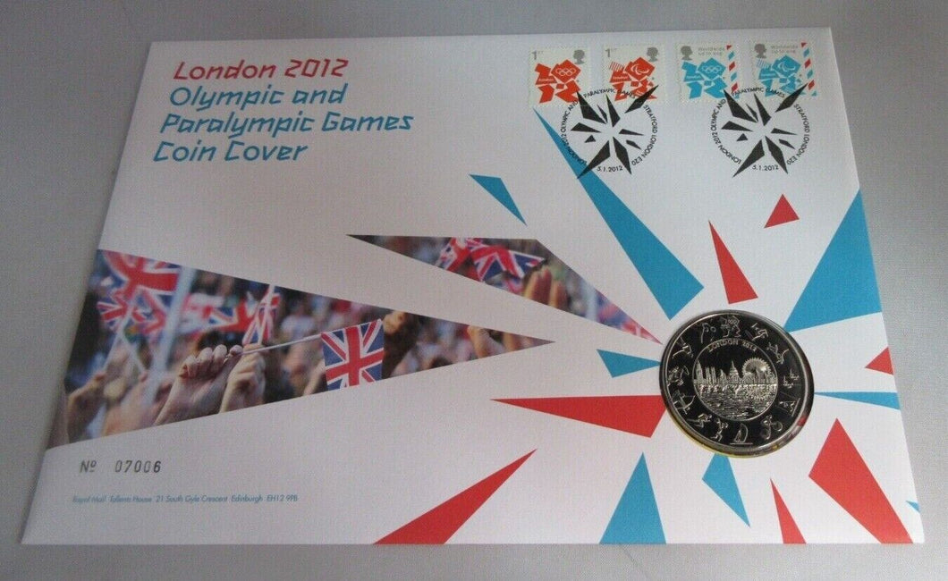 2012 LONDON 2012 OLYMPIC AND PARALYMPIC GAMES BUNC £5 COIN COVER PNC