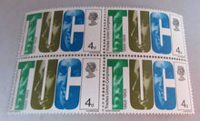 Load image into Gallery viewer, 1968 BRITISH TUC 4d 8 STAMPS MNH WITH CLEAR FRONTED STAMP HOLDER
