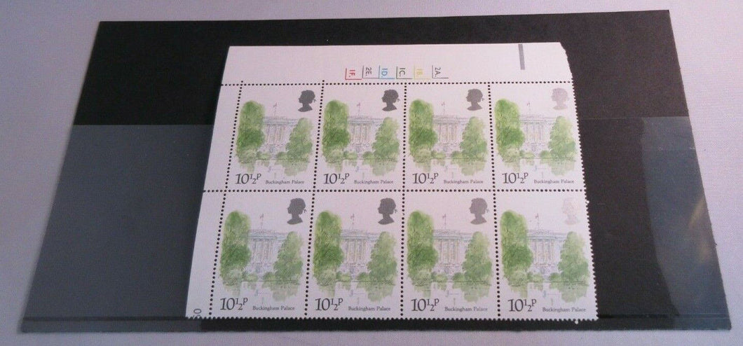 1980 LONDON LANDMARKS BUCKINGHAM PALACE 10 1/2p BLOCK OF 8 STAMPS MNH