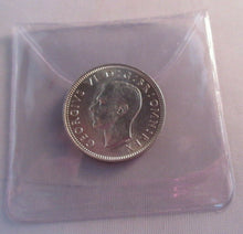 Load image into Gallery viewer, 1939 KING GEORGE VI BARE HEAD .500 SILVER UNC ONE SHILLING COIN &amp; CLEAR FLIP S2
