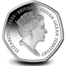 Load image into Gallery viewer, 2020 Father Christmas 50p Coin - Coloured Cupro Nickel Diamond Finish in a Card
