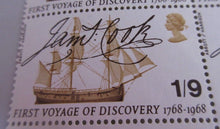 Load image into Gallery viewer, 1968 JAMES COOK FIRST VOYAGE OF DISCOVERY BLOCK OF 10 1/9 STAMPS MNH  S/HOLDER
