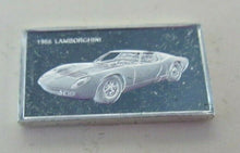 Load image into Gallery viewer, 1966 LAMBORGHINI 15mm X 10mm 1.60gram SILVER INGOT WITH INFORMATION SLIP
