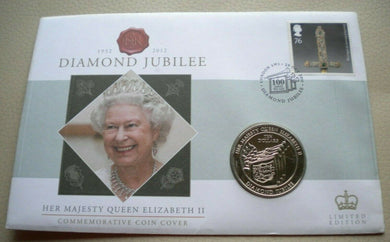 2012 HM QUEEN ELIZABETHII DIAMOND JUBILEE 1952-2012 BUNC 10 DOLLAR COINCOVER PNC