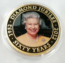 Load image into Gallery viewer, 2012 QUEEN ELIZABETH II DIAMOND JUBILEE 1952-2012 ONE DOLLAR COIN CAPSULE &amp; COA
