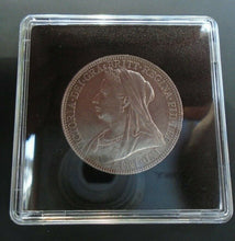 Load image into Gallery viewer, 1897 VICTORIA FLORIN TWO SHILLINGS VEILED BUST Spink 3939 CAPED &amp; BOXED Cc1
