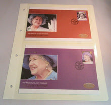 Load image into Gallery viewer, 1900 2002 QUEEN MOTHER - 2 STAMP COVERS &amp; FOLDER SHEET CAYMEN ISLANDS
