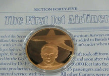 Load image into Gallery viewer, History of Man in Flight 1973 Gold Plated Bronze Scarce Medals + Info Sheet
