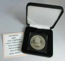 Load image into Gallery viewer, 1994 WINTER OLYMPICS PROOF TURKS &amp; CAICOS 5 CROWNS COIN BOX &amp; COA
