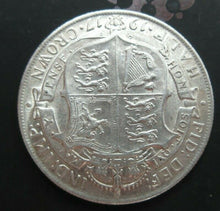 Load image into Gallery viewer, 1917 GEORGE V BARE HEAD FIRST COIN HALF 1/2 CROWN SPINK 4011 CROWNED SHIELD Cc1
