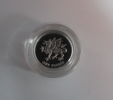 Load image into Gallery viewer, 2000 Welsh Dragon Silver Proof Piedfort Royal Mint UK £1 Coin Box + COA
