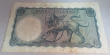 Load image into Gallery viewer, 1957 O&#39;BRIEN BRITANNIA FIVE POUND £5 NOTE FEB 1957 VF+ D54 741200
