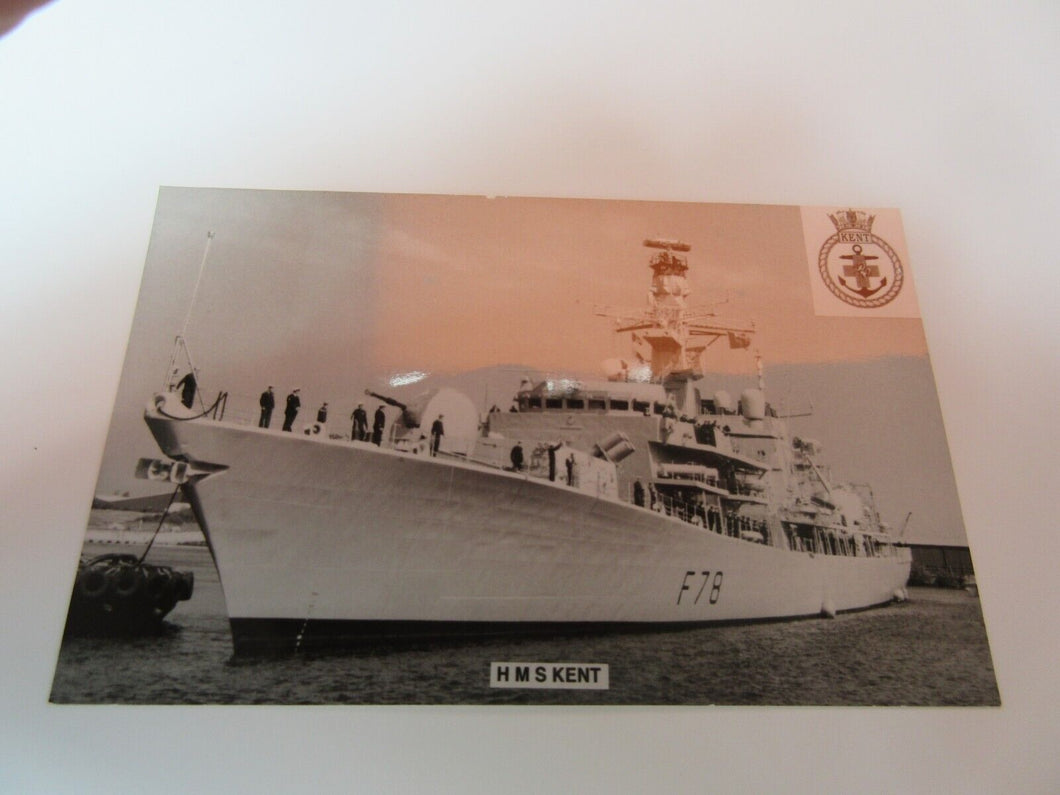 HMS KENT Vintage ROYAL NAVY PHOTO POSTCARD Type 23 frigate