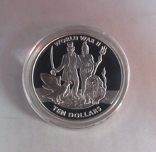 Load image into Gallery viewer, 2019 Uncle Sam and Britannia Side by Side Silver Proof $10 BVI Coin Box/COA

