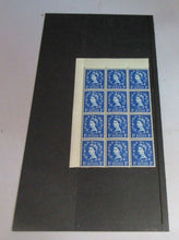 Load image into Gallery viewer, 1952-65 QEII 1d STAMPS CORNER BLOCK OF 12 STAMPS IN STAMP HOLDER
