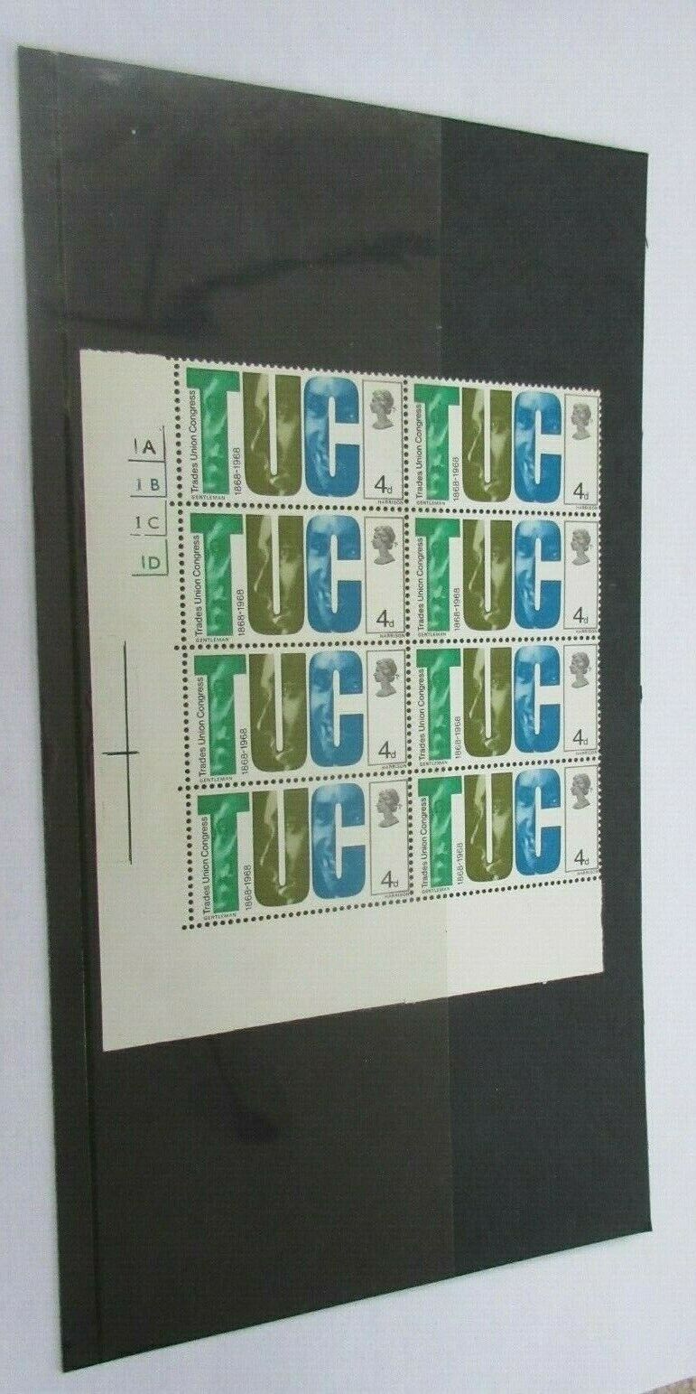 1968 BRITISH TUC 4d BLOCK OF 8 STAMPS MNH