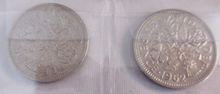 Load image into Gallery viewer, 1953-1967 QUEEN ELIZABETH II SIXPENCE 6d FULL 15 COIN SET IN CLEAR FLIP
